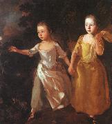Thomas Gainsborough The Painter's Daughters Chasing a Butterfly USA oil painting artist